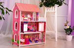 Розовый кукольный домик, 75 см