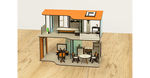 Кукольный домик двухэтажный с мебелью, 19 предметов