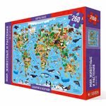 Карта-пазл "Мир: животные и растения" 260 деталей