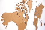 Карта мира (МДФ коричневый), 130х78 см