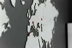 Карта мира (МДФ белый), 130х78 см