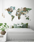 Карта мира из дерева (Multicolor, 3 уровня), 60х105 см