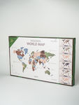 Карта мира из дерева (Multicolor, 3 уровня), 72х130 см