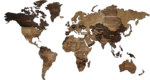 Карта мира из дерева (Venge, 3 уровня), 60х105 см
