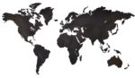 Карта мира из дерева (Black), 60х105 см