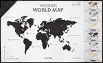 Карта мира из дерева (Black), 100х181 см