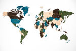 Карта мира из дерева English (Multicolor), 100х181 см