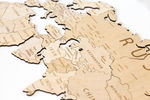 Карта мира из дерева English (Natural), 60х105 см