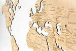 Карта мира из дерева English (Natural), 72х130 см