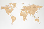 Карта мира из дерева English (Natural), 100х181 см