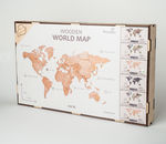 Карта мира из дерева English (Natural), 100х181 см