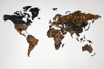 Карта мира из дерева English (Venge, 3 уровня), 72х130 см