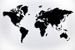 Карта мира из дерева English (Black), 60х105 см