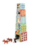 Кубики-Башня "Животные мира с фигурками"
