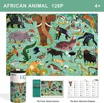 Пазл в цилиндре "Животные Африки", 126 деталей