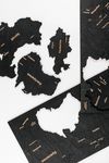 Карта мира из дерева (Obsidian, 3 уровня), 72х130 см