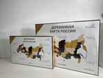 Карта России из дерева (Scandy, 3 уровня), 58х105 см
