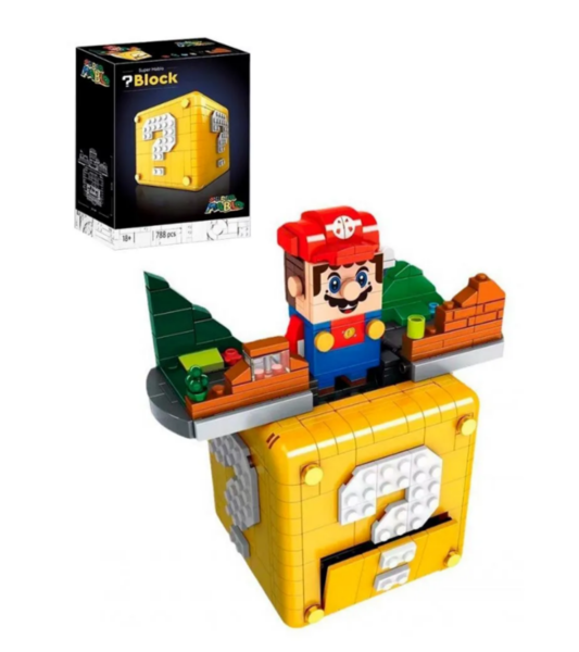 Конструктор Супер Марио Мини-блок Знак вопроса (788 деталей)