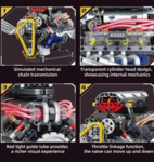 Конструктор спортивный Двигатель V8 Atmo (665 деталей)