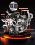 Конструктор Двигатель V8 "Летучая мышь" (770 деталей)