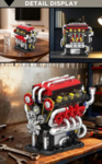 Конструктор Двигатель V8 Twinturbo (538 деталей)