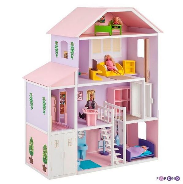 Домик для Барби "Фантазия" (19 предметов мебели, лифт, лестница, гараж) 