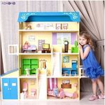 Кукольный домик для Барби "Лира" (мебель, 2 лестницы, гараж)