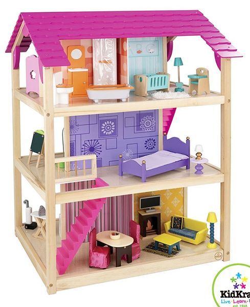 Кукольный домик для Барби "Самый роскошный" с мебелью, на колесиках