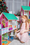 Бирюзовый кукольный домик для Барби, 90 см