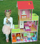 Красный кукольный домик для Барби, 130 см