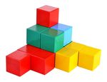 Кубики деревянные цветные, 16 штук