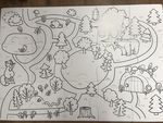 Напольный пазл-раскраска "Удивительный лес", 98х68 см